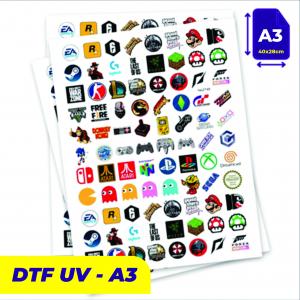 DTF UV ( FRACIONADA A3 ) DTF UV 28X40  BRILHO  