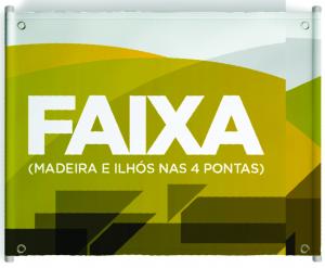 Faixa Lona 440g  4x0 Brilho Madeira e Ilhós nas 4 pontas 