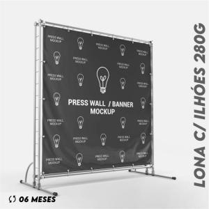 Lona 280g + Bainha e Ilhós - UV Lona 280g M² 4x0 Brilho ou Fosco Bainha e Ilhós Ilhoses aplicados de 20 em 20cm